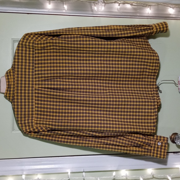 Women's Steven Alan lightweight bumblebee yellow red black button up M - Picture 5 of 7